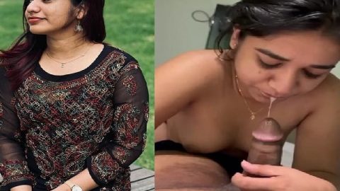 Cute mallu girlfriend blowjob to boyfriend with boobs show
