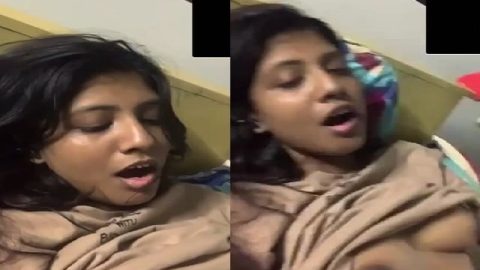Moaning GF video call to boyfriend to show fingering