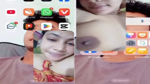 Video call nude show of sexy Indian girlfriend MMS