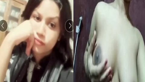 Village girl in bra topless selfie viral videos