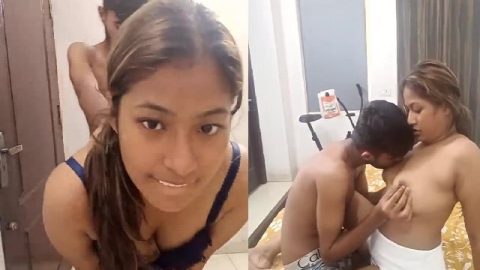 Wife big boobs sucking by young husband viral sex