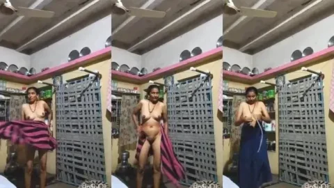 Desi Aunty s Wet Nude Body and Big Boobs Wrapped in a Saree Video MMS