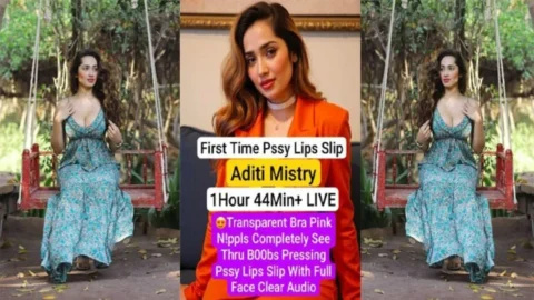 ADITI MISTRY New LIVE in Transparent Bra Pink Nipples Completely See Thru Boobs Pressing Desi Porn MMS